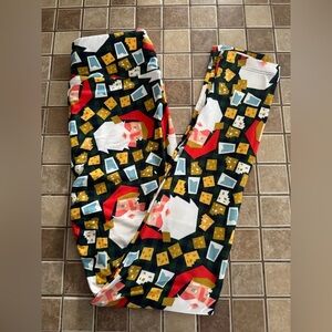 Lularoe Santa Print Leggings One size